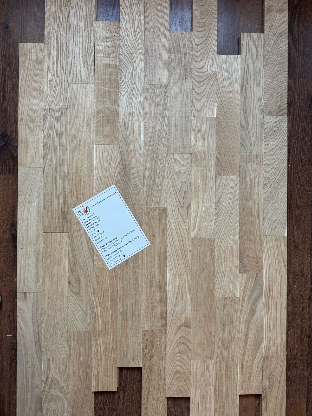 Штучный паркет Алекс Паркет Дуб Натур 600х90х15 мм